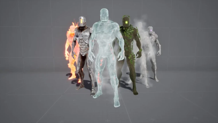 Elemental Golems Character Asset Pack