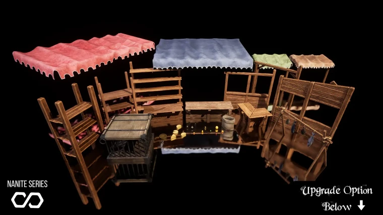 Medieval Market & Shop Kit (Market, Shop, Medieval Props)