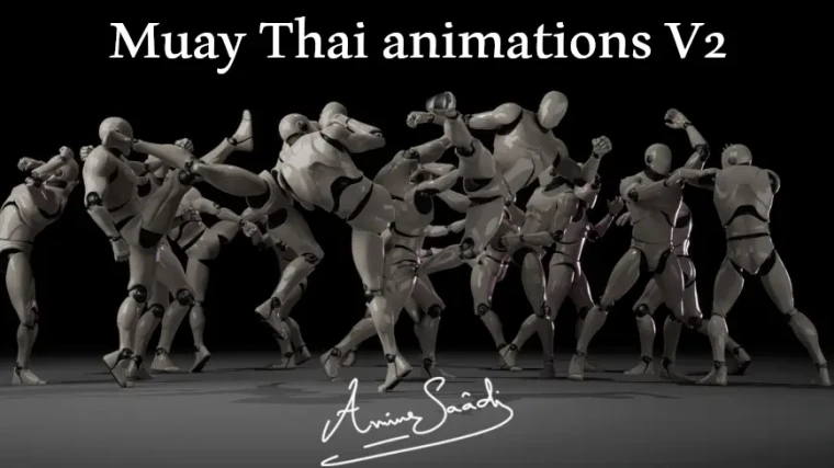 Combat animations - Kickboxing and Muay Thai V2