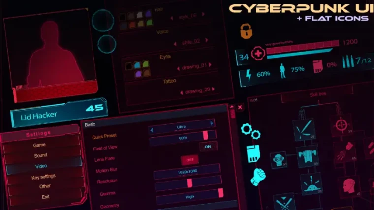 Cyberpunk RPG UI
