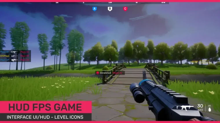 FPS interface UI/HUD - Killfeed/Compass