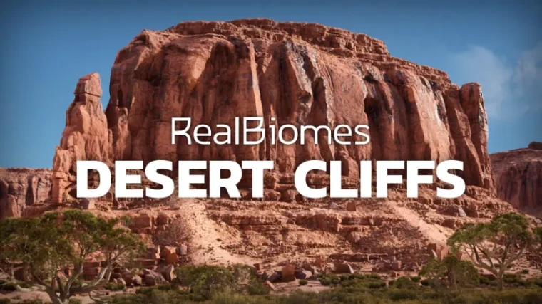 RB - RealBiomes Desert Cliffs Biome - Monument Valley (Trees, Grass, Forest)