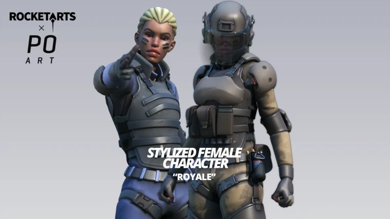 Stylized Military Female