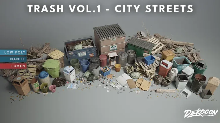 Trash VOL.1 - City Streets (Nanite and Low Poly Versions)