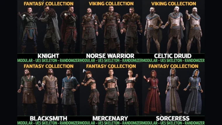 Male and Female Fantasy Character Collection