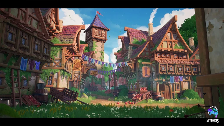 Modular Stylized Medieval Town ( Medieval , Town , Medieval , Town , Stylised )