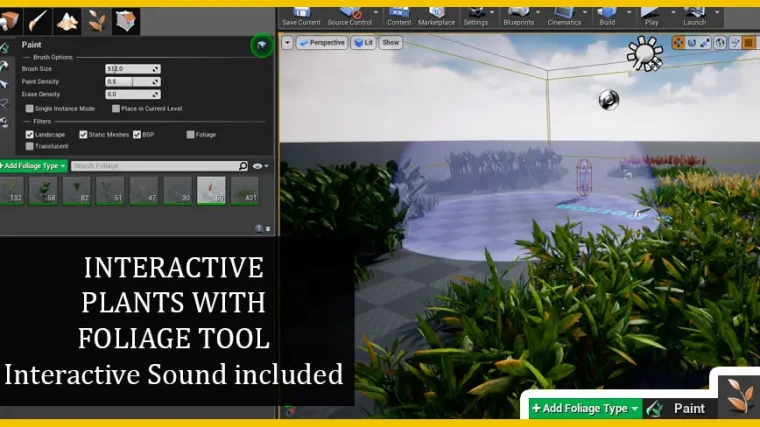 Dynamic Interactive Foliage Plants 8 - Foliage tool and interactive sound