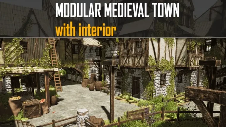 Modular Medieval Town with Interior