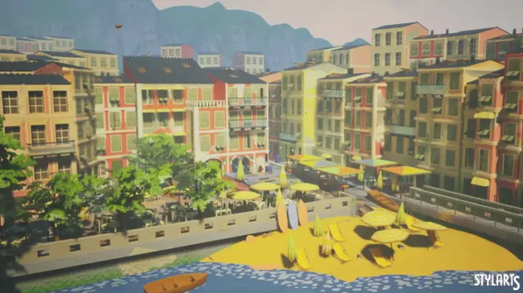 Stylized Tuscany Seaside City ( Stylized , Seaside , City , Stylised )