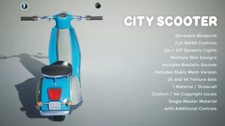 City Scooter - Rigged/BP Controllable w/Skins