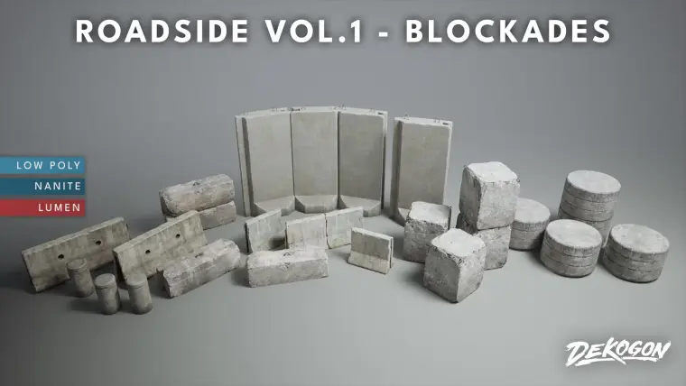 Roadside VOL.1 - Blockades (Nanite and Low Poly Versions)
