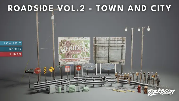 Roadside VOL.2 - Town and City (Nanite and Low Poly Versions)