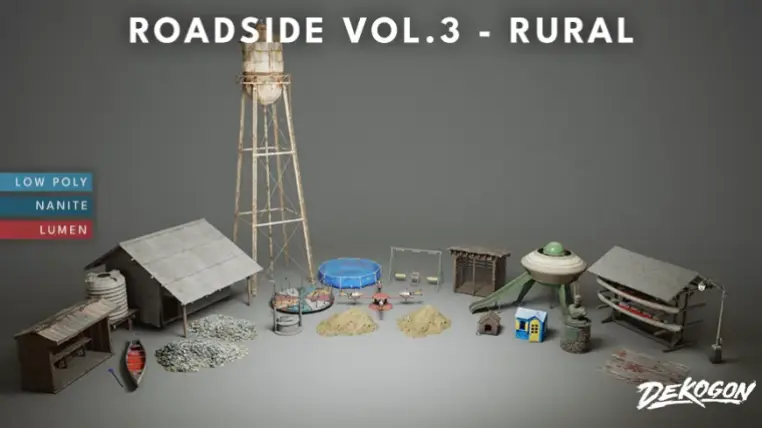 Roadside VOL.3 - Rural Props (Nanite and Low Poly Versions)