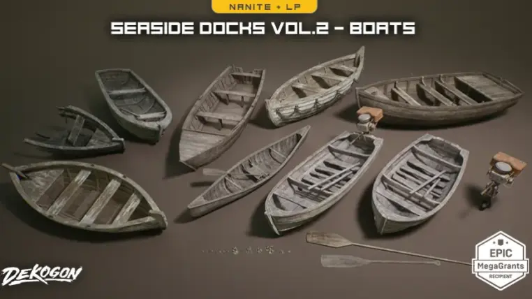 Seaside Docks VOL.2 - Boats (Nanite + Low Poly)