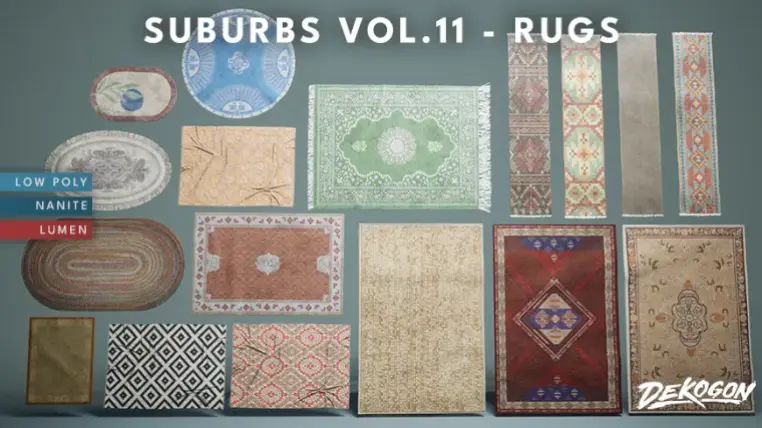 Suburbs VOL.11 - Rugs (Nanite and Low Poly)