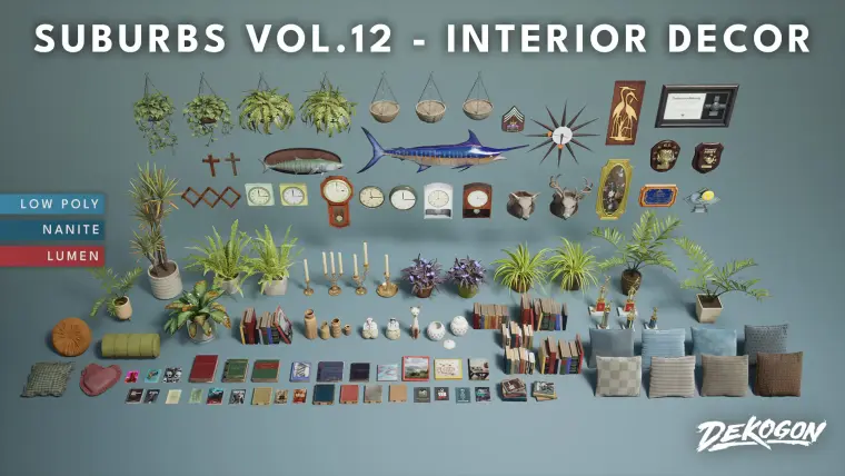 Suburbs VOL.12 - Interior Decor (Nanite and Low Poly)