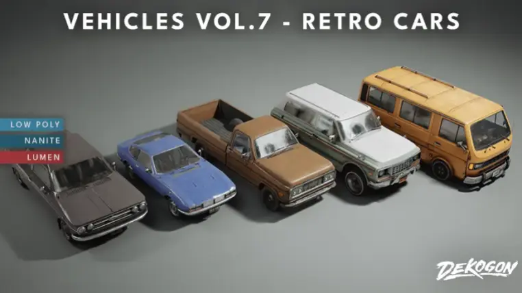 Vehicles VOL.7 - Retro Cars (Low Poly)