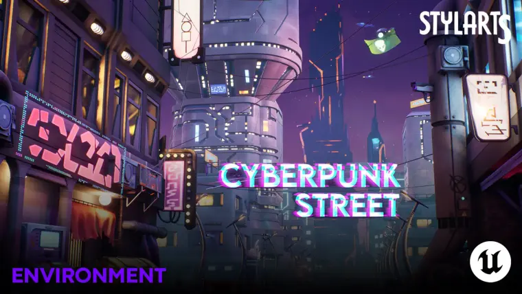 Modular Stylized Cyberpunk Street ( Cyberpunk , Cyberpunk , Street , Stylised )