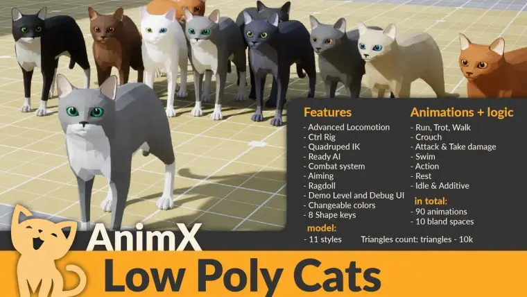 AnimX: Low Poly Cats