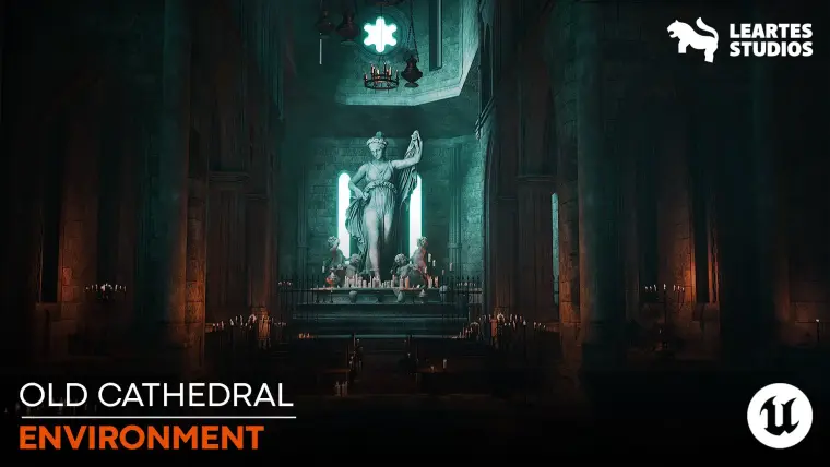 Old Cathedral Environment (Interior + Exterior , Ancient , Fantasy )