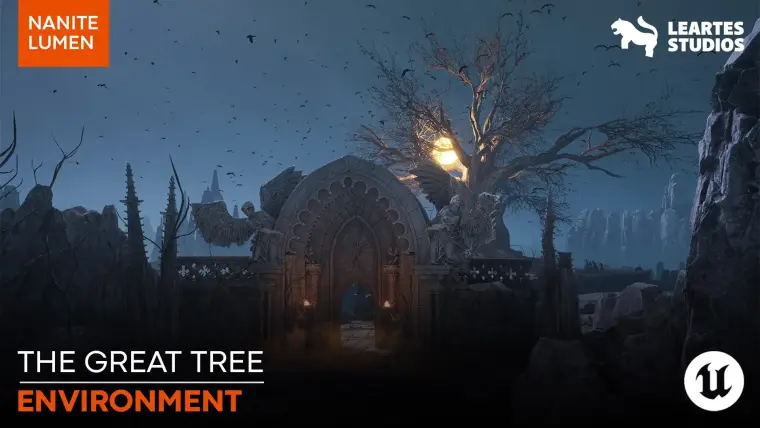 The Great Tree Environment ( Fantasy Soulslike Soulslike Fantasy Mystic Art )