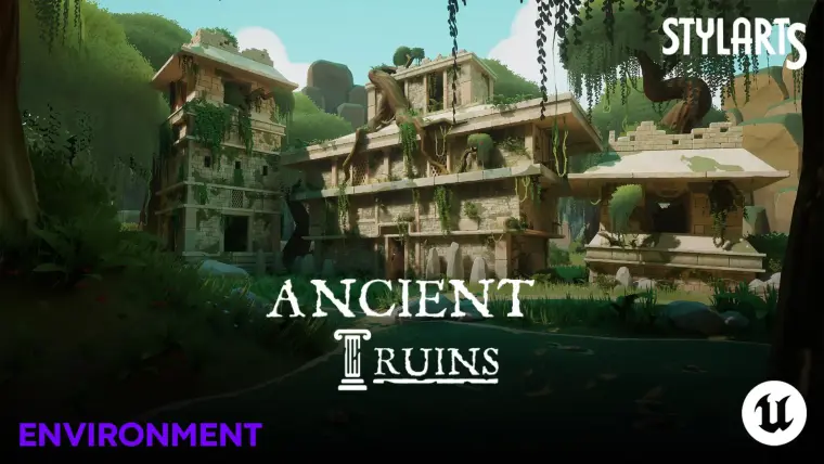 Stylized Ancient Ruins ( Stylized Ancient Ruined Ruin Older Lowpoly 3d )