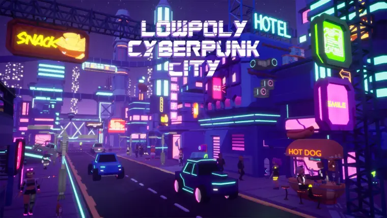 Stylized Lowpoly Cyberpunk City ( Stylized Stylised Cyber Cyberpunk Scifi 3D )