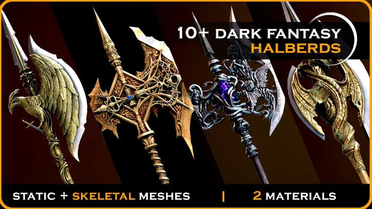 10+ Dark Fantasy Halberds - Polearms - Two-handed halberd