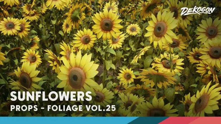 Foliage VOL.25 - Sunflowers (Low Poly) Foliage VOL.25 - Sunflowers (Low Poly)