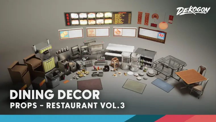 Restaurant VOL.3 - Dining Decor (Nanite and Low Poly) Restaurant VOL.3 - Dining Decor (Nanite and Low Poly)