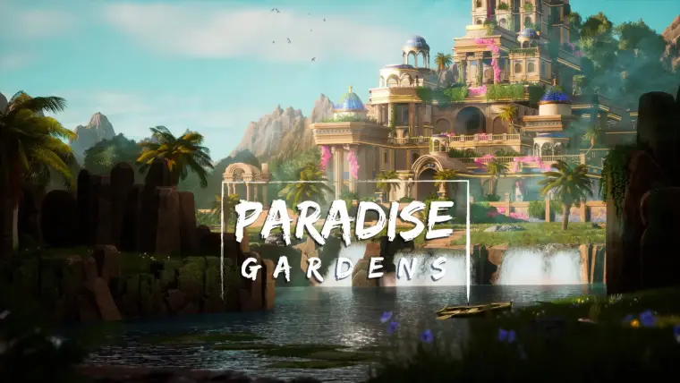 Stylized Paradise Gardens ( Paradise Garden Paradise Garden Castle Castle Lake ) Stylized Paradise Gardens ( Paradise Garden Paradise Garden Castle Castle Lake )