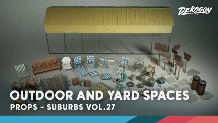 Suburbs VOL.27 - Outdoor and Yard Spaces (Nanite and Low Poly) Suburbs VOL.27 - Outdoor and Yard Spaces (Nanite and Low Poly)