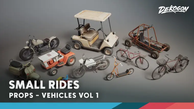 Vehicles VOL.1 - Small Rides (Nanite and Low Poly) Vehicles VOL.1 - Small Rides (Nanite and Low Poly)
