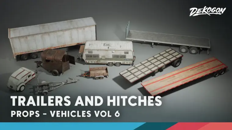 Vehicles VOL.6 - Hitches & Trailers (Low Poly) Vehicles VOL.6 - Hitches & Trailers (Low Poly)
