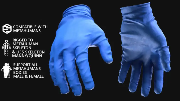 Surgery Gloves 147 - All MH Bodies & UE5 Skeletons - Rigged Surgery Gloves 147 - All MH Bodies & UE5 Skeletons - Rigged