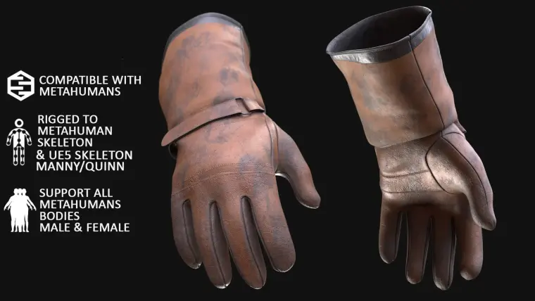 Working Gloves 146 - All MH Bodies & UE5 Skeletons - Rigged Working Gloves 146 - All MH Bodies & UE5 Skeletons - Rigged