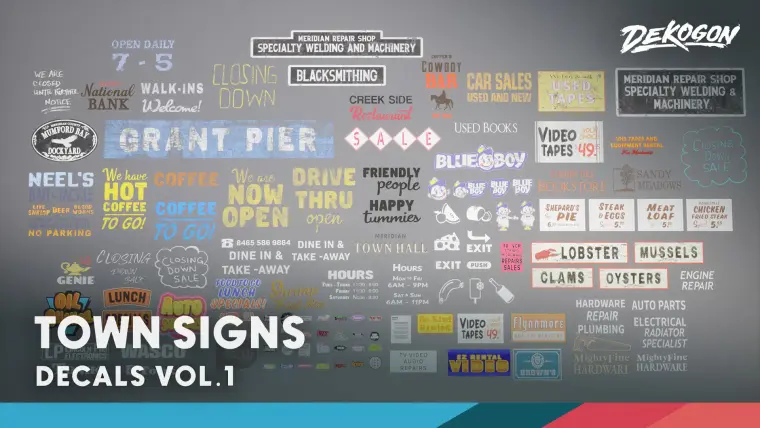 Decals VOL.1 - Town Signs