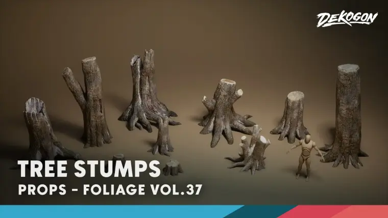 Foliage VOL.37- Tree Stumps (NANITE + LOW POLY)
