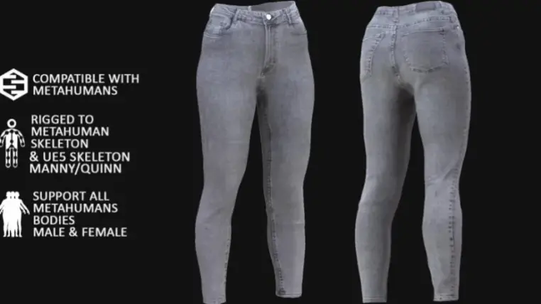 Jeans 125 - All MH Bodies & UE5 Skeletons - Rigged