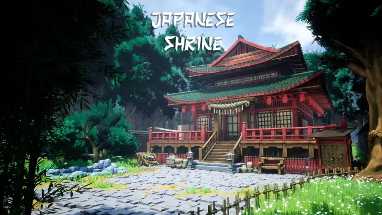 Stylized Japanese Shrine (Stylized Stylised Japan Japanese Shrine )
