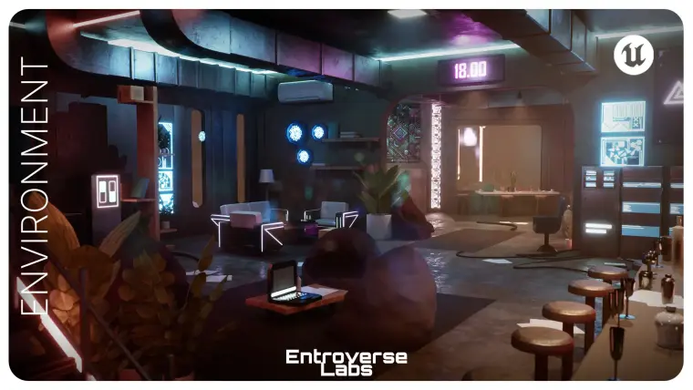 Cyberpunk Apartment Interior Environment