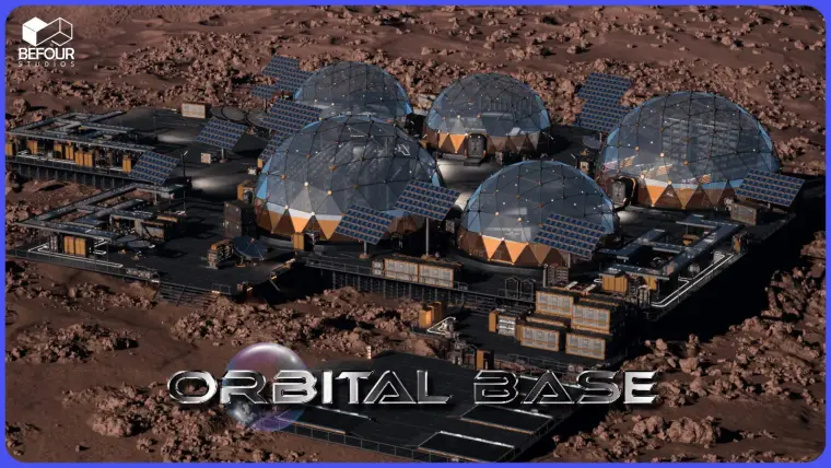 Orbital Base Environment ( Modular Sci-Fi Space Station w/Tools )