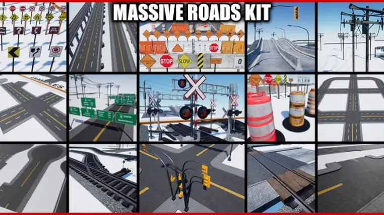 Construction Railroad and City Highway Kit