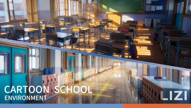 Cartoon Japanese School