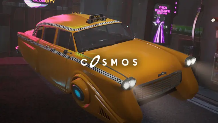 Driveable / Animated Retro Cyberpunk Hover Taxi ( Retro Cyberpunk Hover Taxi )