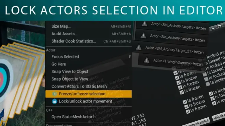 Freezer - lock selection in editor