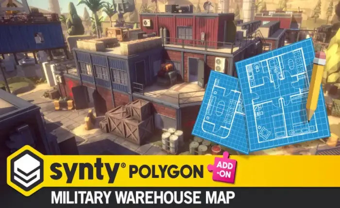POLYGON - Military Warehouse Map by Synty
