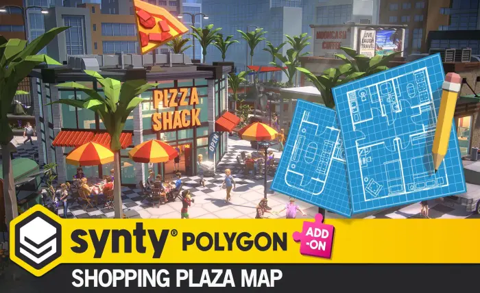 POLYGON - Shopping Plaza Map by Synty