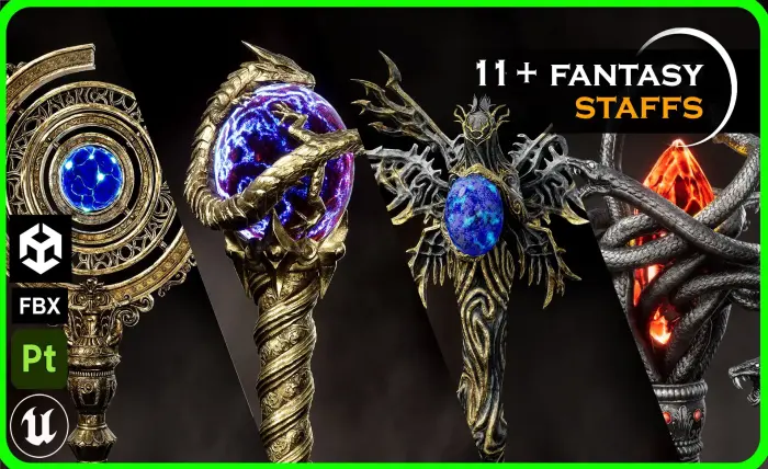 11+ Dark Fantasy Staff