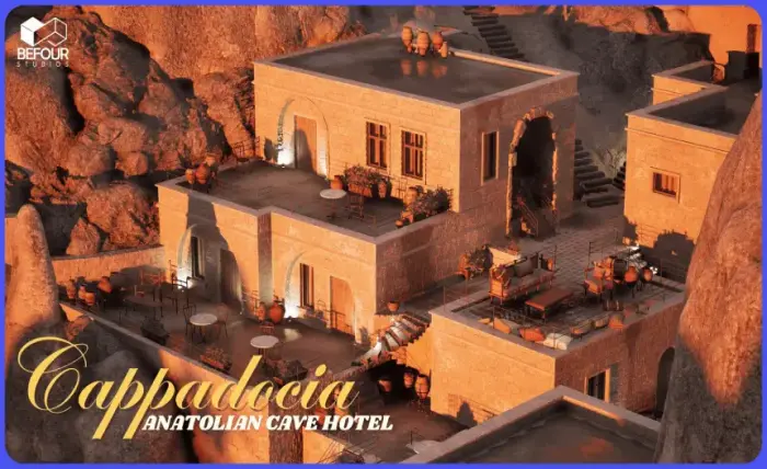 Cappadocia Anatolian Cave Hotel Environment (Modular City, Ethnic, Spike)